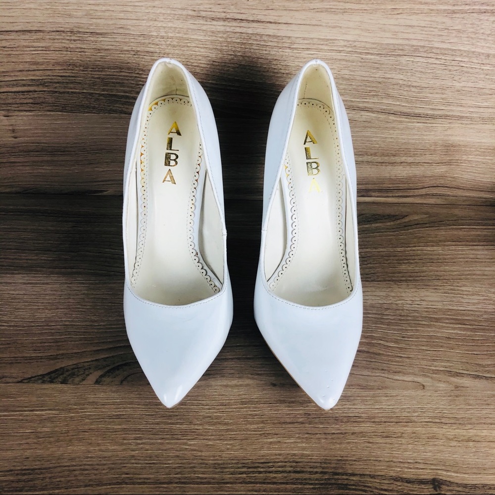 Alba Pointed White Heels